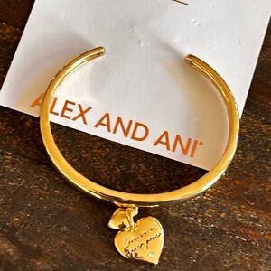 Alex and Ani Gold Bracelet with Heart Charm